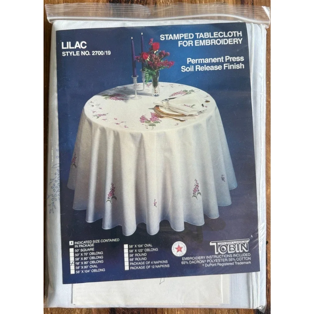 Tobin Stamped Tablecloth Lilac 2700/19 Oblong 58